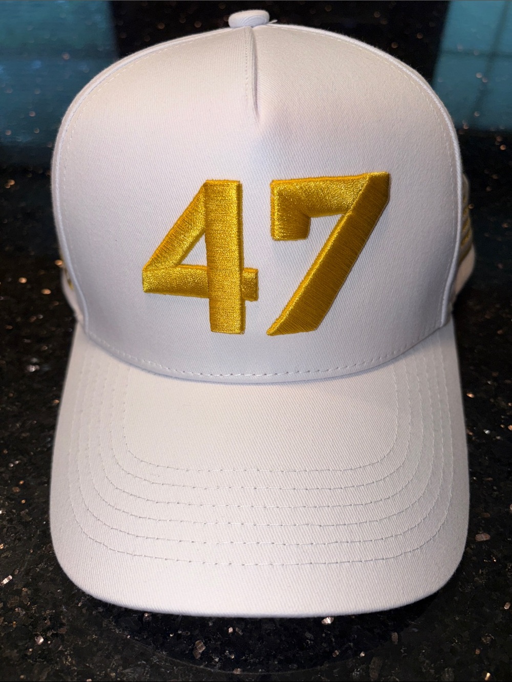 RARE Charlie Kirk (TPUSA) Cap with Bold Gold "47" Embroidery